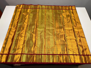 Classic Gold & Red 1gm Zari Bridal Elegance Kanchipuram Handloom Silk Saree SS25634