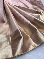 Load image into Gallery viewer, Pastel Pink &amp; Cream Dual Toned 2gm Zari Bridal Elegance Kanchipuram Handloom Silk Saree SS25446

