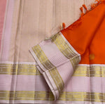 Load image into Gallery viewer, Classic Orange &amp; Baby Pink 1gm Thread Butta  Elegance Kanchipuram Handloom Silk Saree SS27350
