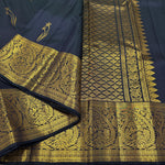 Load image into Gallery viewer, Classic Midnight Blue 1gm Zari Bridal Elegance Kanchipuram Handloom Silk Saree SS26496
