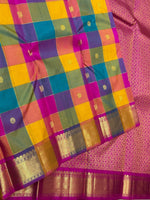 Load image into Gallery viewer, Classic Multi Color &amp; Fuchsia Pink Butta Kanchipuram Handloom Silk Saree SS26031
