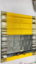 Load image into Gallery viewer, Classic Sunny Yellow &amp; Green Kanchipuram Handloom Silk Saree SS25644
