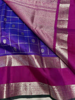 Load image into Gallery viewer, Classic Violet Blue &amp; Ruby Pink Elegance Kanchipuram Silk Saree SS23914
