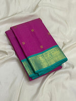 Load image into Gallery viewer, Classic Orchid Pink &amp; Sea Green 1gm Zari Korvai Elegance Kanchipuram Handloom Silk Saree SS28214
