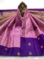 Load image into Gallery viewer, Classic Lilac Pink &amp; Purple 2gm Zari Elegance Kanchipuram Handloom Silk Saree SS25366
