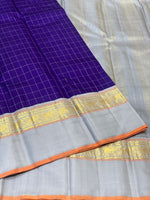 Load image into Gallery viewer, Classic Violet &amp; Grey 2gm Zari Elegance Kanchipuram Handloom Silk Saree SS25303
