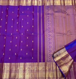 Classic Vadamalli Purple 2gm Zari Bridal Elegance Kanchipuram Handloom Silk Saree SS24810