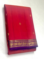 Load image into Gallery viewer, Classic Orange Pink &amp; Violet 2gm Zari Elegance Kanchipuram Handloom Silk Saree SS28237

