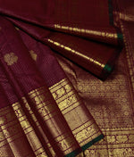 Load image into Gallery viewer, Classic Ruby Red 2gm Zari Vaira Oosi Bridal Elegance Kanchipuram Handloom Silk Saree SS27115
