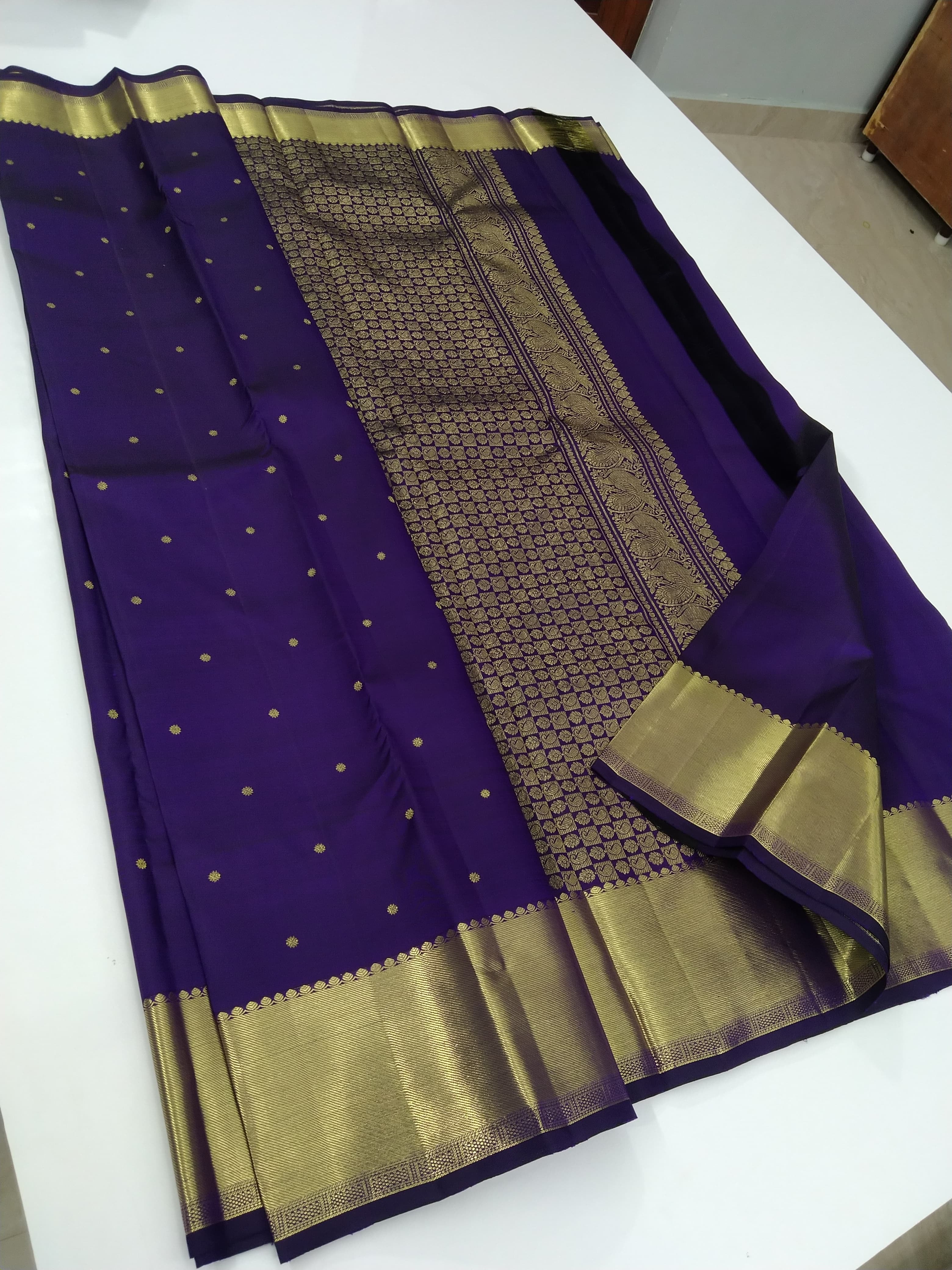 Classic Violet Elegance Kanchipuram Handloom Silk Saree SS25256