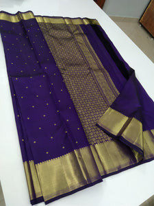 Classic Violet Elegance Kanchipuram Handloom Silk Saree SS25256