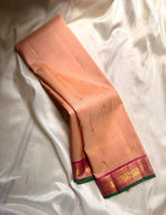 Load image into Gallery viewer, Classic Sunset Beige &amp; Pink Elegance Kanchipuram Handloom Silk Saree SS25392
