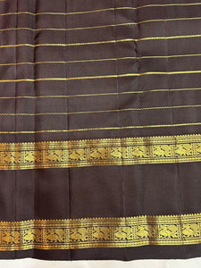 Classic Barn Red & Dark Brown Chocolate 2gm Zari Kanchipuram Handloom Silk Saree SS25837