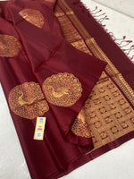 Load image into Gallery viewer, Classic Cocoa Brown 240 hooks Buttas Elegance Handloom Soft Silk Saree SS18266
