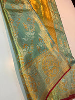 Load image into Gallery viewer, Classic Sea Green Bridal Elegance Kanchipuram Handloom Silk Saree SS26870
