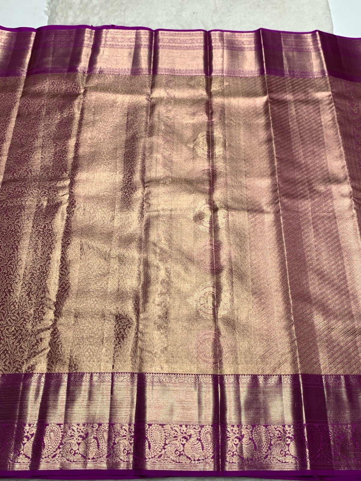 Classic Rhubarb Purple 2gm Zari Bridal Elegance Kanchipuram Handloom Silk Saree SS24821