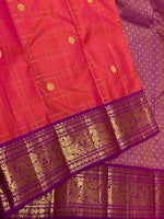 Load image into Gallery viewer, Classic Brick Rose &amp; Purple 2gm Zari Vaira Oosi Elegance Kanchipuram Handloom Silk Saree SS25323
