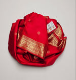 Load image into Gallery viewer, Classic Fiery Red Gold &amp; Silver Zari Double Warp Handloom Soft Silk Saree SS27851
