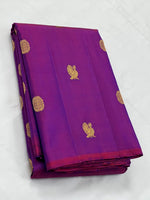 Load image into Gallery viewer, Classic Purple Pink 2gm Zari Elegance Kanchipuram Handloom Silk Saree SS25346
