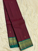 Load image into Gallery viewer, Classic Maroon &amp; Teal Green Traditional Butta Kanchipuram Handloom Silk Saree SS26589
