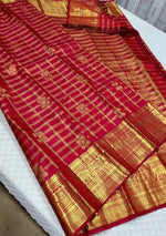 Load image into Gallery viewer, Classic Ruby Red 2gm Zari Kanchipuram Handloom Silk Saree SS26280
