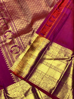 Load image into Gallery viewer, Classic Wine Red 2gm Zari Bridal Elegance Kanchipuram Handloom Silk Saree SS24774
