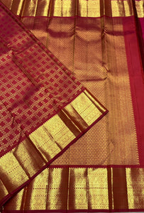 Classic Pinkish Orange 2gm Zari Bridal Elegance Kanchipuram Handloom Silk Saree SS25450