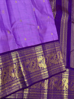Load image into Gallery viewer, Classic Lavender Long Border Vintage Elegance Kanchipuram Handloom Silk Saree SS27181
