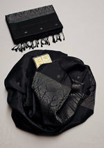 Load image into Gallery viewer, Classic Charcoal Black Elegance Handloom Soft Silk Saree SS25666
