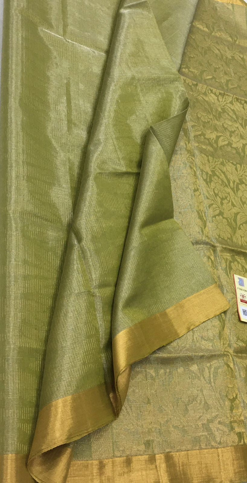 Classic Pastel Green Elegance Handloom Soft Silk Saree SS23244