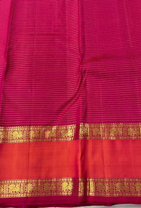 Classic Ruby Pink 2gm Zari Thread Work Kanchipuram Handloom Silk Saree SS26020