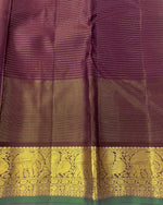 Load image into Gallery viewer, Classic Olive Green &amp; Coffee Brown 2gm Zari Elegance Kanchipuram Handloom Silk Saree SS27351
