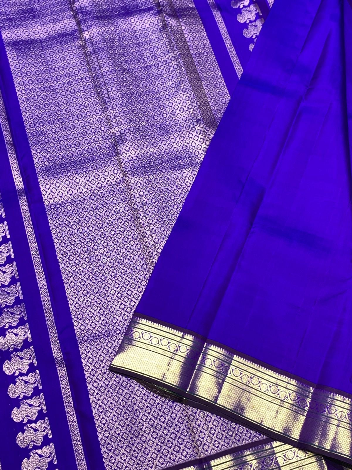 Classic Robin Blue 2gm Zari Kanchipuram Handloom Silk Saree SS26500