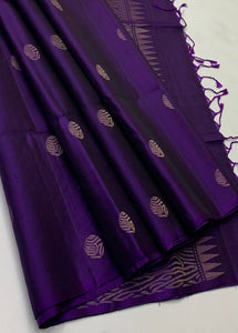Classic Violet Elegance Handloom Soft Silk Saree SS25174