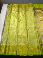 Load image into Gallery viewer, Classic Floral Lavender &amp; Green Elegance Kanchipuram Handloom Silk Saree SS27601
