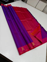 Load image into Gallery viewer, Classic Violet &amp; Pink 2gm Zari Elegance Kanchipuram Handloom Silk Saree SS27077
