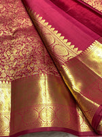Load image into Gallery viewer, Classic Ruby Pink 2gm Zari Bridal Elegance Kanchipuram Handloom Silk Saree SS25370
