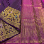 Load image into Gallery viewer, Classic Metallic Violet &amp; Wine Red Elegance Kanchipuram Handloom Silk Saree SS27380
