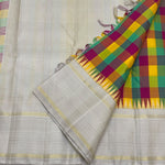 Load image into Gallery viewer, Classic Multicolor &amp; Shimmer Ash Grey 1gm Zari Elegance Kanchipuram Handloom Silk Saree SS28574
