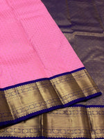 Load image into Gallery viewer, Classic Baby Pink &amp; Royal Blue 1gm Zari Kanchipuram Handloom Silk Saree SS25810
