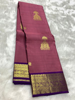 Load image into Gallery viewer, Classic Dusky Rose &amp; Vadamalli 2gm Zari Kanchipuram Handloom Silk Saree SS25988
