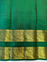 Load image into Gallery viewer, Classic Brown &amp; Deep Green 2gm Zari Elegance Kanchipuram Handloom Silk Saree SS27552

