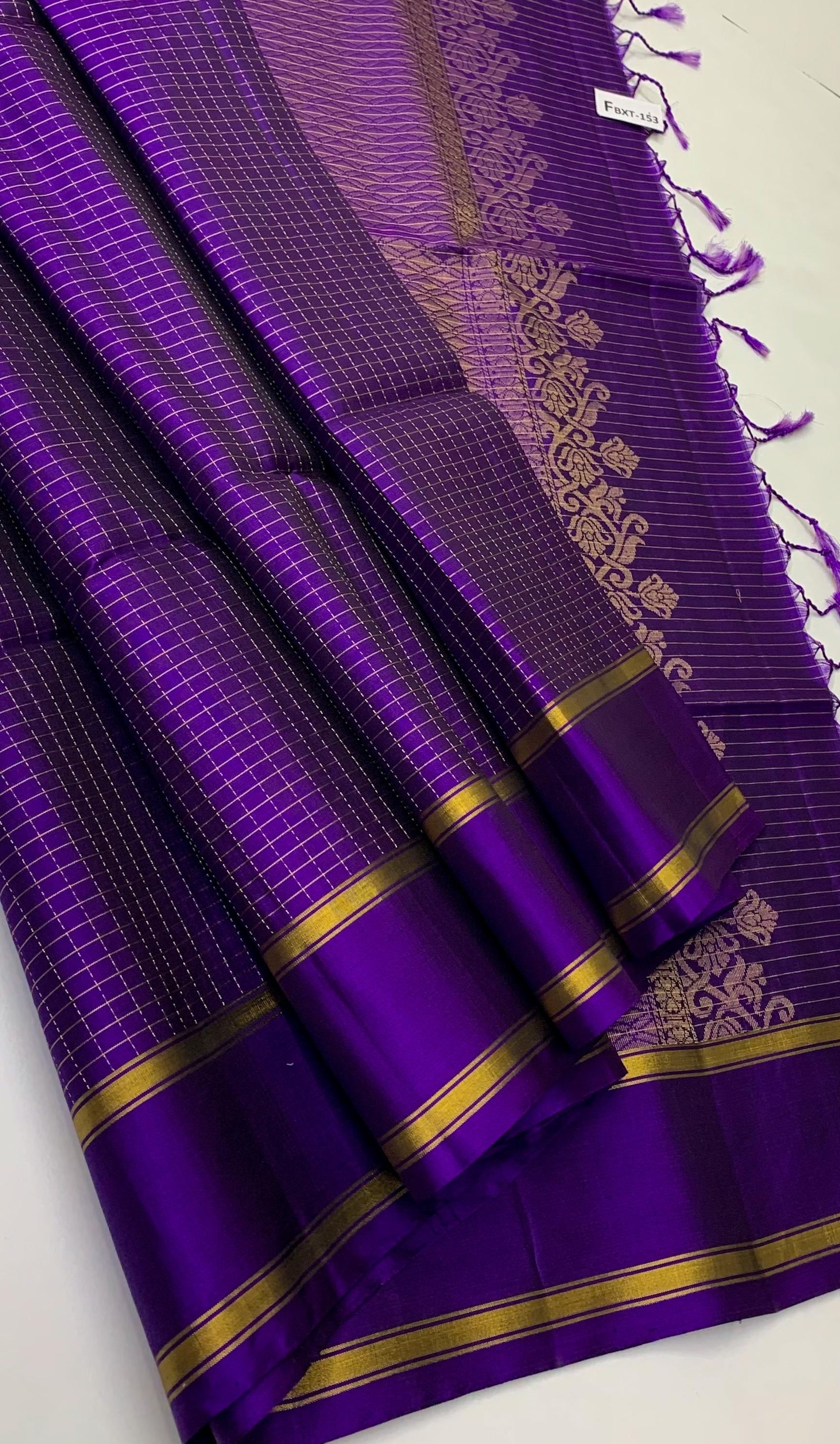 Classic Violet Elegance Handloom Soft Silk Saree SS23978