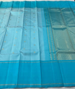 Load image into Gallery viewer, Classic Sky Blue Bliss 2gm Zari Elegance Kanchipuram Handloom Silk Saree SS27176
