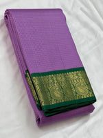 Load image into Gallery viewer, Classic Lilac &amp; Deep Green 2gm Zari Elegance Kanchipuram Handloom Silk Saree SS24815
