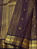 Load image into Gallery viewer, Classic Dark Chocolate 2gm Zari Elegance Kanchipuram Handloom Silk Saree SS27159
