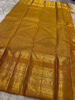 Load image into Gallery viewer, Classic Mustard Yellow 2gm Zari Kanchipuram Handloom Silk Saree SS26423
