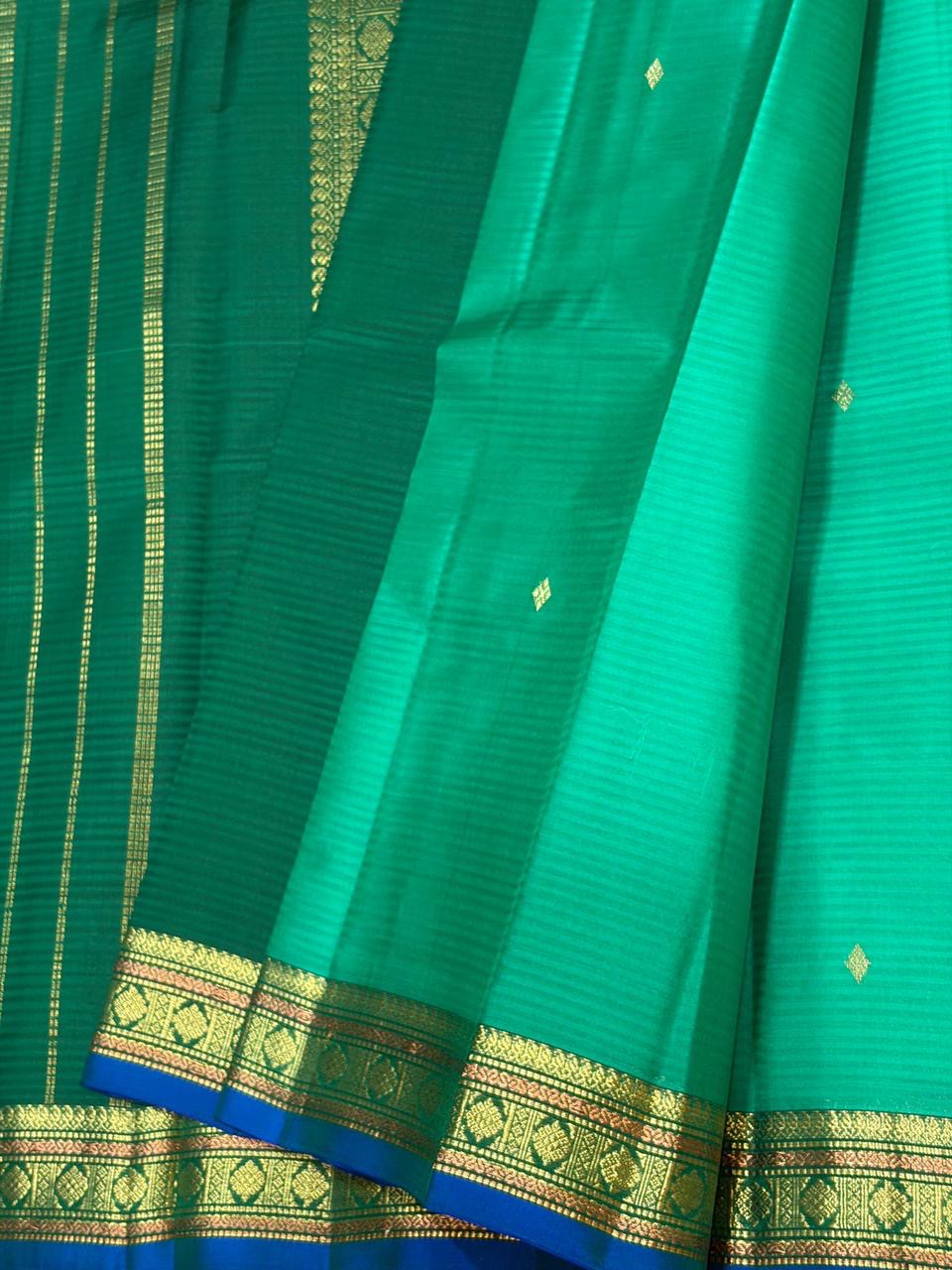 Classic Sea Green Traditional Butta Kanchipuram Handloom Silk Saree SS26593