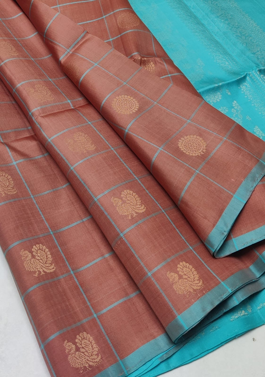 Classic Nude Skin & Sky Blue Elegance Handloom Soft Silk Saree SS24786