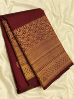 Load image into Gallery viewer, Classic Cherry Red 2gm Zari Bridal Elegance Kanchipuram Handloom Silk Saree SS24515
